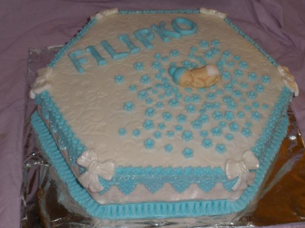 Krst Filipko, torta, Torty na krstiny Krst Filipko, torta, Torty na krstiny, Žanet, 1