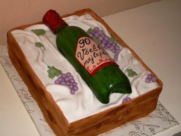 fľaša vína na oslavu 90-tky, torta, Narodeninové torty fľaša vína na oslavu 90-tky, torta, Narodeninové torty, val38, 1