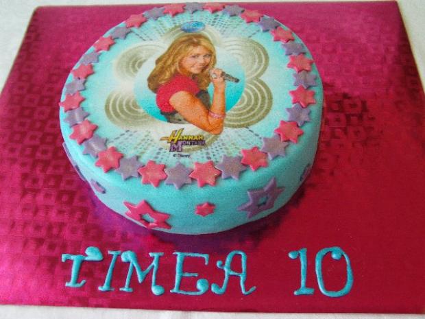 Hanah Montana, moja prvá s oplátkou :-), torta, Torty pre dievčatá, Judit, 1
