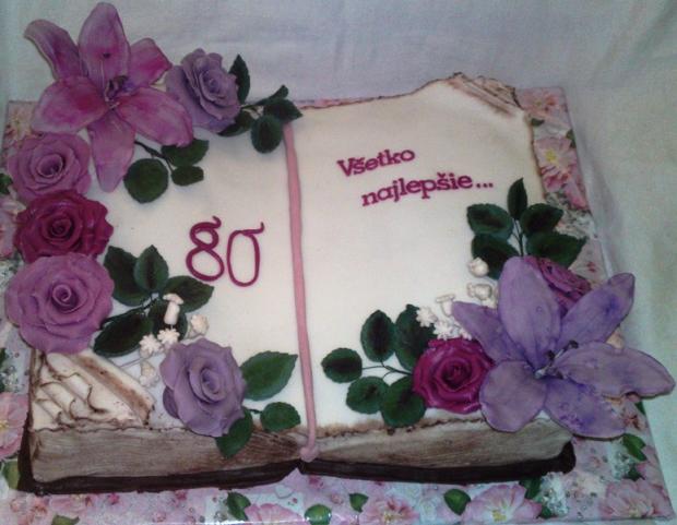 Kniha k 80 - tke..., torta, Narodeninové torty Kniha k 80 - tke..., torta, Narodeninové torty, Mariolka, 1
