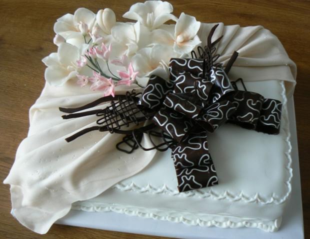 na 60 s orchideami a čokoládovou mašlou, torta, Narodeninové torty na 60 s orchideami a čokoládovou mašlou, torta, Narodeninové torty, gabček, 1