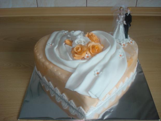 srdce opäť do oranžova, torta, Svadobné torty srdce opäť do oranžova, torta, Svadobné torty, Ivka71, 1