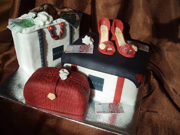 Nákupný set GUCCI, torta, Narodeninové torty Nákupný set GUCCI, torta, Narodeninové torty, LHOLLA, 1