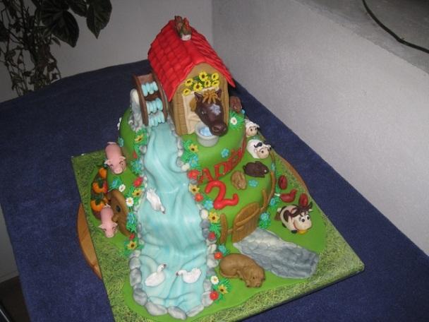 Dvůr s mlýnem, torta, Torty so zvieratkami Dvůr s mlýnem, torta, Torty so zvieratkami, OlgaC, 1