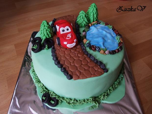 Autíčko v krajinke, torta, Torty autíčka, vláčiky Autíčko v krajinke, torta, Torty autíčka, vláčiky, ZuzkaV, 1