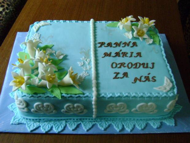 modrá s ľaliami, torta, Torty na cirkevné sviatky modrá s ľaliami, torta, Torty na cirkevné sviatky, marlenka 771, 1