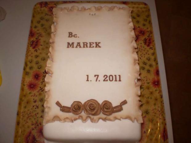 Promócie-velký pergamen, torta, Torty - škola, stužková, stankad, 1