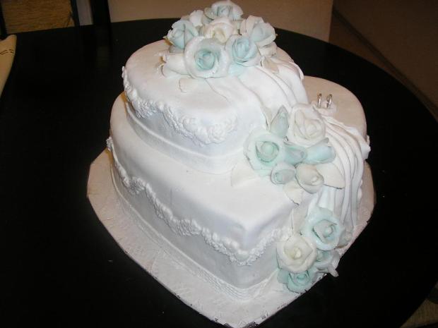 Svadobné srdce na želanie do modra, torta, Svadobné torty Svadobné srdce na želanie do modra, torta, Svadobné torty, Evina, 1