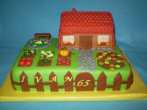 záhradka s chalúpkou, torta, Narodeninové torty záhradka s chalúpkou, torta, Narodeninové torty, , 1