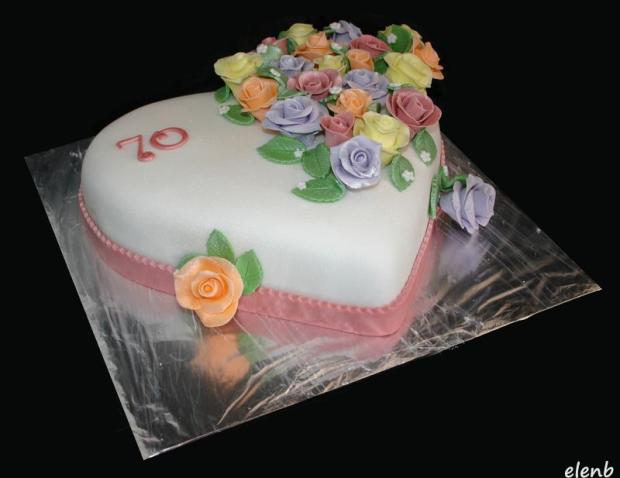 Srdce s ružami, torta, Narodeninové torty, Elen Bielikova, 1