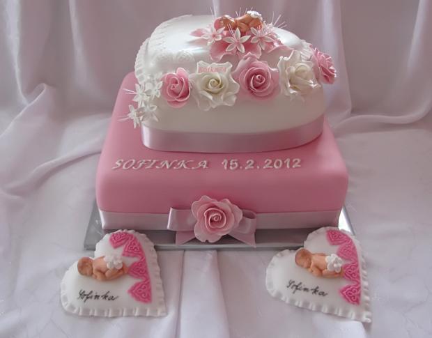 Krstinová na želanie s otvoreným srdcom, torta, Torty na krstiny Krstinová na želanie s otvoreným srdcom, torta, Torty na krstiny, Katka74, 1