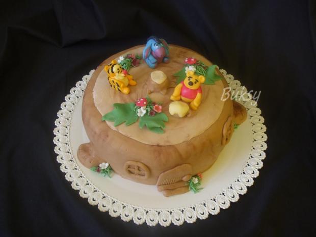 pnik s mackom pu, torta, Rozprávkové torty, buksy, 1