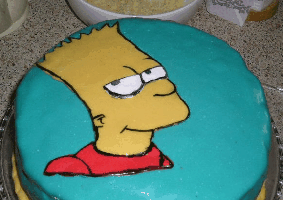 Bart Simpson 2D, torta, Rozprávkové torty, Mellory, 1