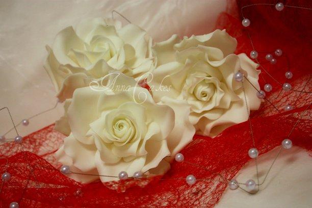 Biele ruzicky, torta, Ozdoby na torty Biele ruzicky, torta, Ozdoby na torty, Lillyyyyyy, 1