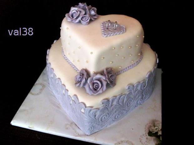 fialové srdcia, torta, Svadobné torty fialové srdcia, torta, Svadobné torty, val38, 1