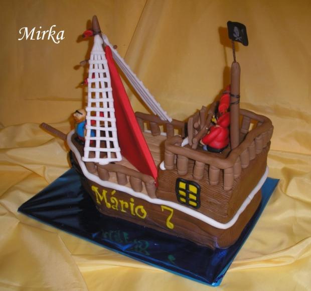 Pirátska loď iný pohľad, torta, Ostané torty pre deti Pirátska loď iný pohľad, torta, Ostané torty pre deti, 1mimulilinka, 1