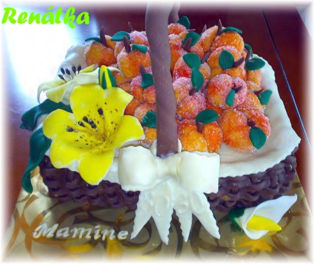 Môj prvý košík s prvými ľaliami a prvými broskyňami, torta, Narodeninové torty, renatka77, 1