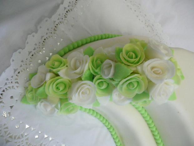 Svadobná bielo zelená slza detail, torta, Svadobné torty Svadobná bielo zelená slza detail, torta, Svadobné torty, matulko74, 1