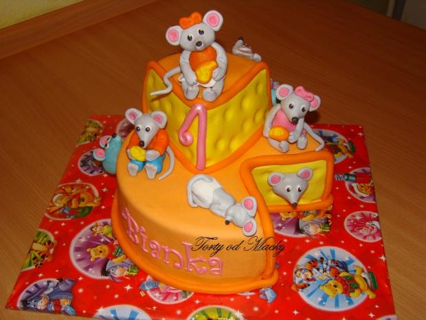 Myšky v syre, torta, Torty so zvieratkami Myšky v syre, torta, Torty so zvieratkami, Macka Stančíková, 1