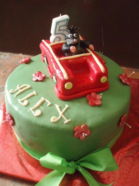 Krtko šoférom 2, torta, Rozprávkové torty Krtko šoférom 2, torta, Rozprávkové torty, Tonka64, 1