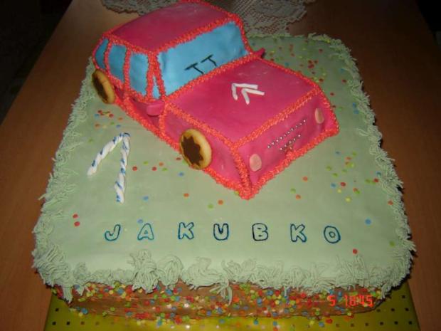Autičko pre Jakubka, torta, Torty autíčka, vláčiky, majovka, 1