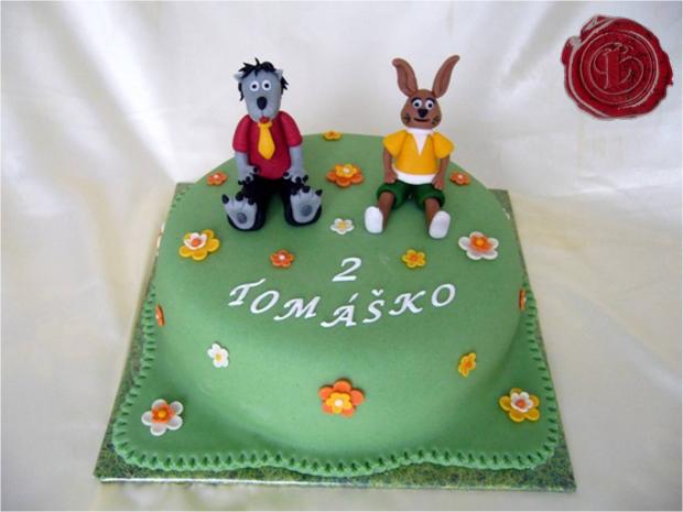 Vlk a Zajac na lúke, torta, Rozprávkové torty Vlk a Zajac na lúke, torta, Rozprávkové torty, lenkafab, 1