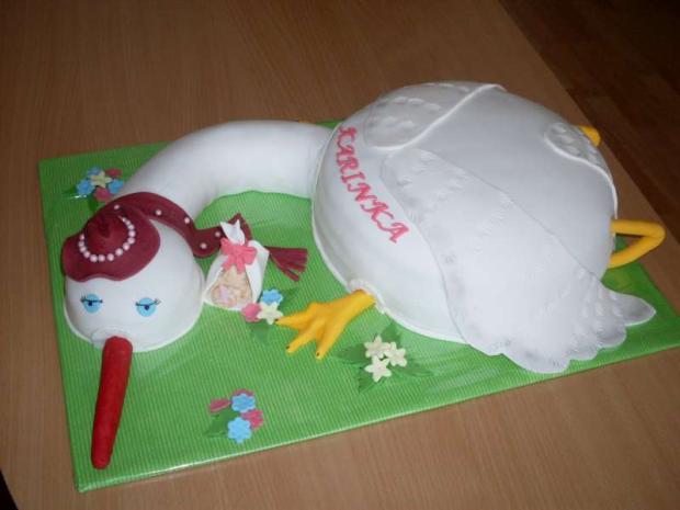 BOCIAN S batôžkom, torta, Torty na krstiny BOCIAN S batôžkom, torta, Torty na krstiny, Mária Vašová, 1