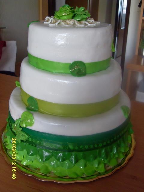 svadobna v zelenom 2, torta, Svadobné torty, lubkarak, 1