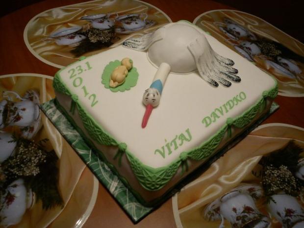 s bocianom, torta, Torty na krstiny, Mária Špirková, 1