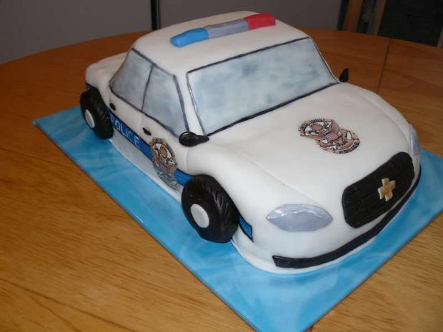 Americké police auto, torta, Torty autíčka, vláčiky, vani, 1