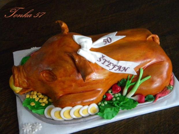 pečené prasiatko, torta, Narodeninové torty pečené prasiatko, torta, Narodeninové torty, Tonka 57, 1