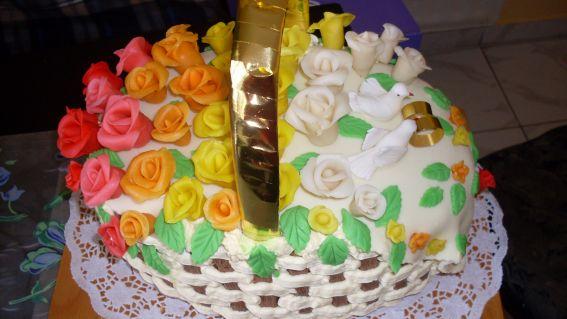 Košík ruží, torta, Svadobné torty Košík ruží, torta, Svadobné torty, pavlinab, 1