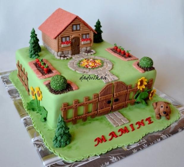Domček a záhradka - iný pohľad, torta, Netradičné torty Domček a záhradka - iný pohľad, torta, Netradičné torty, dadulkah, 1