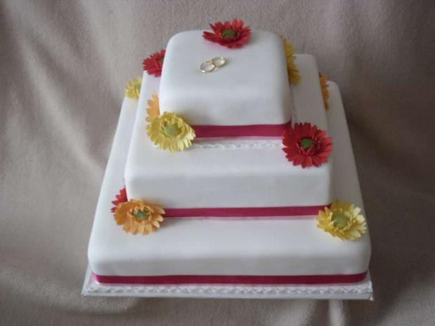 Svadobná s gerberami, torta, Svadobné torty Svadobná s gerberami, torta, Svadobné torty, ZuzkaM, 1