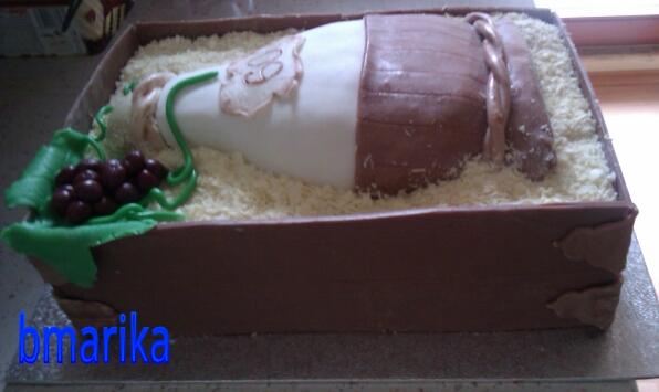 flaša v krabici - z boku, torta, Narodeninové torty, bmarika, 1