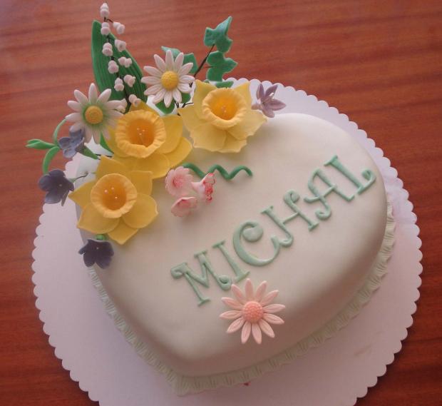 Srdiečko s jarnymi kvetmi pre manžela... :-), torta, Narodeninové torty Srdiečko s jarnymi kvetmi pre manžela... :-), torta, Narodeninové torty, stefanie, 1