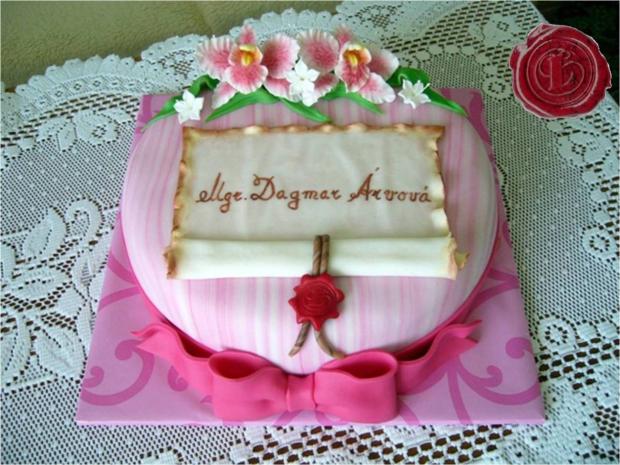 Promočná s orchydeami, torta, Torty - škola, stužková Promočná s orchydeami, torta, Torty - škola, stužková, lenkafab, 1