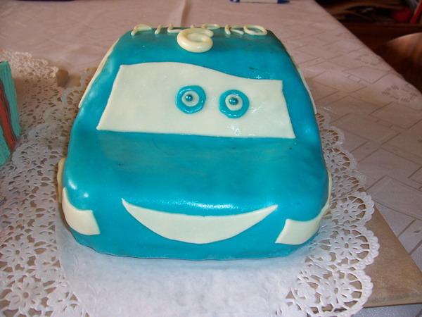 Modré autíčko, torta, Torty autíčka, vláčiky, Adriana, 1