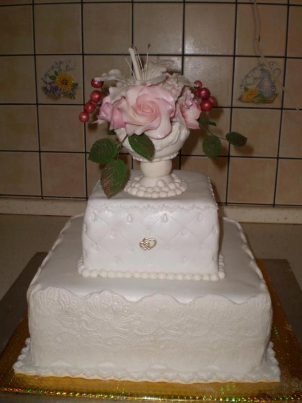 Svadobná s kytičkou, torta, Svadobné torty Svadobná s kytičkou, torta, Svadobné torty, timika, 1