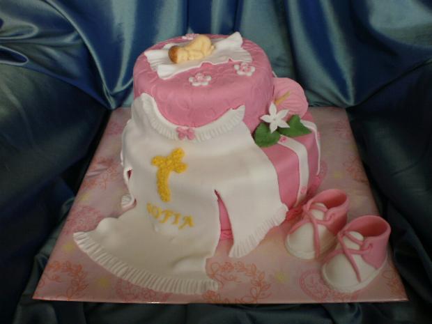 Ružová s košieľkou, torta, Torty na krstiny Ružová s košieľkou, torta, Torty na krstiny, Ildi B., 1