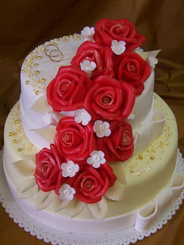sv. červené ruže, torta, Svadobné torty sv. červené ruže, torta, Svadobné torty, gitanka, 1