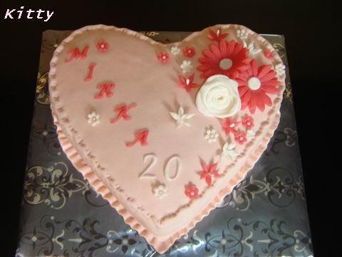 ružové srdiečko, torta, Katarína 37, 1