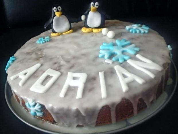 Mrkvova torty s pinguinmi, torta, Rozprávkové torty, Lenkavisna, 1