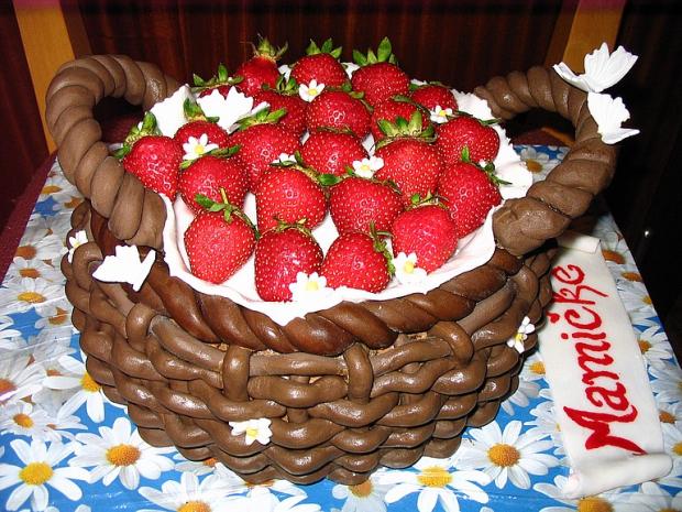 Kosik s jahodami, torta, Narodeninové torty, ikuliatko, 1