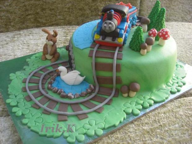 Mašinka Tomáš v krajině, torta, Torty autíčka, vláčiky Mašinka Tomáš v krajině, torta, Torty autíčka, vláčiky, Irik.K, 1