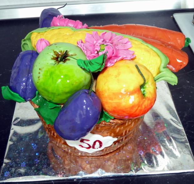 košík s ovocím a zeleninou , torta, Narodeninové torty, cvilinge, 1