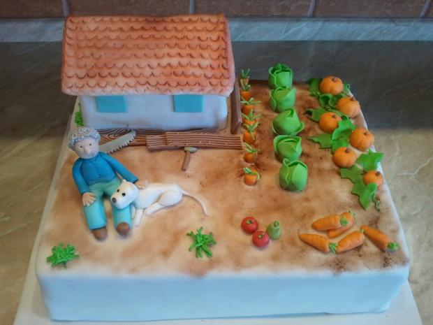 zahradka s domcekom, torta, Narodeninové torty zahradka s domcekom, torta, Narodeninové torty, shura, 1