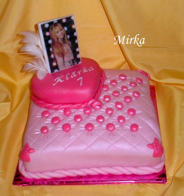 Hannah Montana - vankúšik, torta, Torty pre dievčatá Hannah Montana - vankúšik, torta, Torty pre dievčatá, 1mimulilinka, 1
