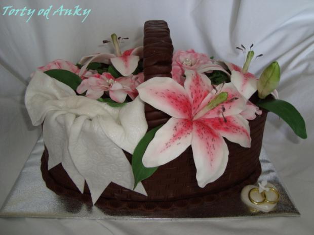 Koš kvetov, torta, Svadobné torty Koš kvetov, torta, Svadobné torty, Rebeka7, 1
