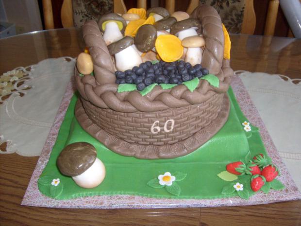Košík s hríbami k 60. narodeninám, torta, Narodeninové torty Košík s hríbami k 60. narodeninám, torta, Narodeninové torty, alfilka, 1